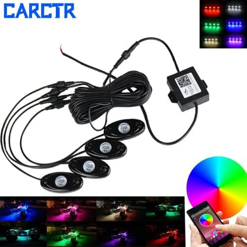 12V LED APP Control Modified Car Chassis Atmosphere Light Auto RGB Underglow Decorative Lamp Off Road ATV SUV Truck Chassis Lamp