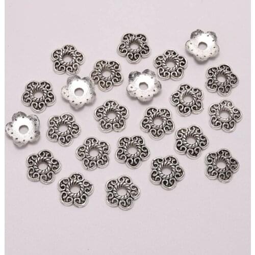 50pcs/Lot 11mm Peach Heart Flower Beads Caps End Receptacle Flower Torus Spaced Apart Bead Caps For DIY Jewelry Making