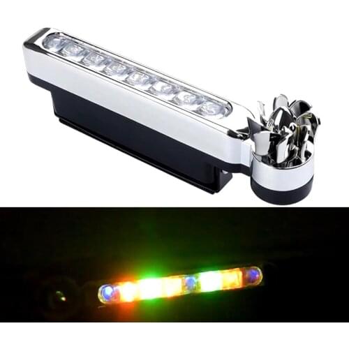 8 LED Car Daytime Running Lights Vehicle Wind Powered Lamps Headlight with Rotation Fan