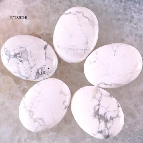 Free Shipping New without tags Stone 30x40MM Natural White Howlite Bead CAB Cabochon 1Pcs RK1700