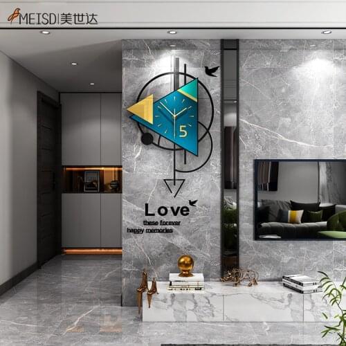 MEISD Nordic Clock Pendulum Geometry Large Watch Home Quartz Silent Wall Art Clocks Modern Acrylic Horloge Home Decor Stickers