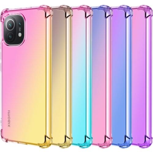 For Poco X3 Pro Case Poco F3 Poco X3 NFC Poco M3 Half Transparent Gradient Soft Phone Cover for Xiaomi Mi 11 Ultra Mi 11 Lite
