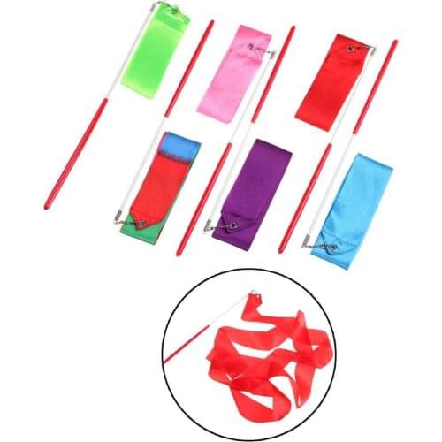 2m Games Colorful Dance Ribbon Gym Rhythmic Gymnastics Art Gymnastic Ballet Streamer Twirling Rod For Kids Children Toys