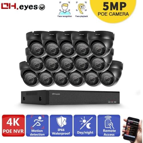 H.265 8MP 16CH CCTV Systems Face Detection NVR Ultra HD Waterproof 5.0MP Security IP Camera P2P Video Surveillance System Set