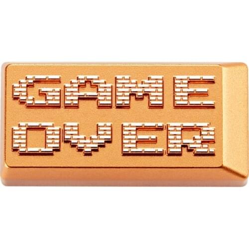 Zomo gameover game over Artisan Keycap CNC anodized aluminum Compatible Cherry MX switch backspace gold colorway