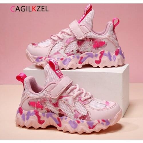 CAGILKZEL Fashion Kids Sport Shoes For Girls Sneakers Students Breathable Casual Children Shoes Girls Sneakers Chaussure Enfant