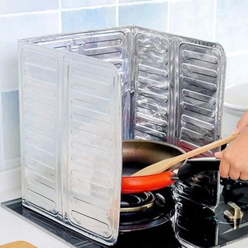 Kitchen Splash Proof Baffle Foldable Oil Splash Screen Cover Shield Guard Aluminium Foil Plate for Gas Stove CLH@8