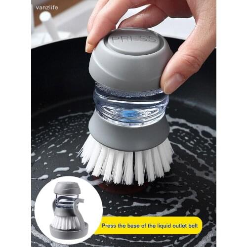 Kitchen dishwashing brush automatic liquid adding brush multifunctional household stove decontamination brush cleaning artifact
