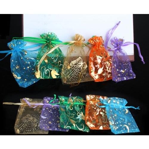 50Pcs/lot Organza Gifts Bags Mixed Color Candy Bags Party Wedding Favors Packaging Pouch Wedding Decoration Suppli