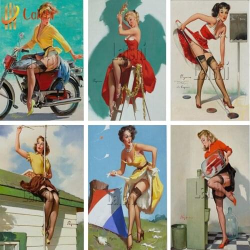 Fashionable beauties fly kites, play billiards, repair antennas, etc. series sale diamonds painting full diamond home decor