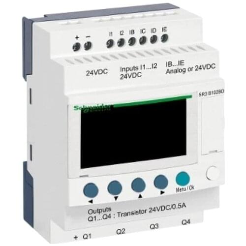 SR3B102BD modular smart relay Zelio Logic - 10 I O - 24 V DC - clock - display
