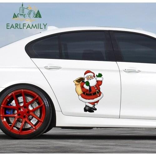 EARLFAMILY 43cm x 31.7cm for Christmas Car Stickers Waterproof Fine Decal Vinyl Material Auto Car Assessoires Decoration