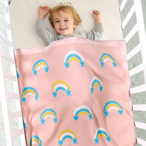 New Baby Blanket 100*80cm Soft Newborn Blankets Rainbow Infant Swaddle Wrap Sleepsack Stroller Cover