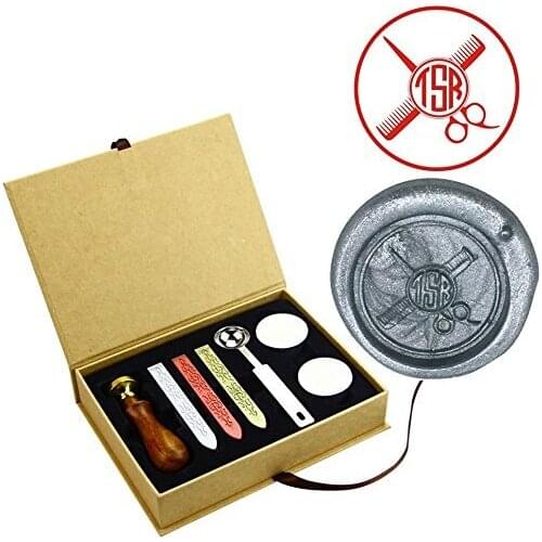 Scissors Comb Custom Monogram Names Wax Seal Stamps Sets Wedding Invitation Envelope Brass Sealing Stamps