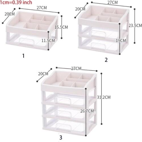 50LB Makeup Organiser with Drawers Clear Cosmetic Display Table Storage Box Case