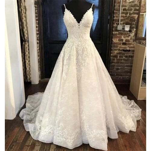 Suknia slubna a-line Wedding Dress With Lace Vestido De Novia Princesa Vintage Wedding Dresses Real Image Bridal Gown 2021