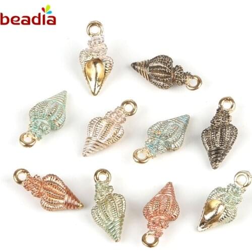 Drop Oil Charms Pendant Approx 20mm Hole 1.5mm Conch Pearlescent 5 Colors for Bracelet Necklace Earrings DIY HandmadeCrafts