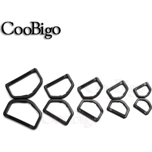 50pcs 20mm 25mm 32mm 38mm 50mm Dee D-Ring Buckles Plastic Hooks For Backpack Bag Straps Pets Collar Webbing Garment DIY Parts