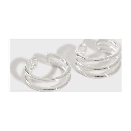 Newest Authentic 925 Sterling Silver Ear Clip for Women Three layer Fashion Wedding Earrings Ear Joints High Quality Jewelry