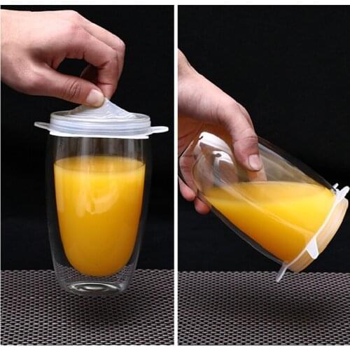 6 Pcs/Set Food Silicone Cover Universal Silicone Lids For Cookware Wrap Bowl Pot Reusable Stretch Lids Kitchen Bar Accessories