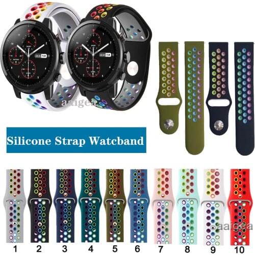 Silicone Sport Strap Band for Huami Amazfit Stratos 2 2S 3/Huami PACE/GTR 2/GTR 47mm Replacement band strap 20mm 22mm
