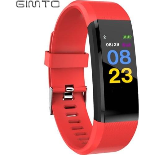 GIMTO Color Screen Smart Bracelet Sport Digital Bluetooth Watch Waterproof Heart Rate Fitness Tracker Pedometer For Android iOS