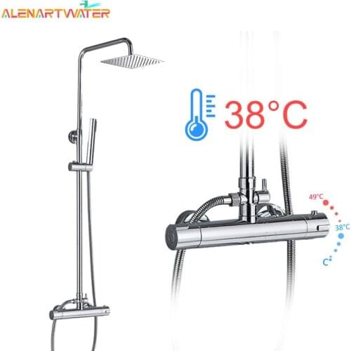 Rainfall Shower Set Bath Shower Mixers With Handshower Wall Mounted Dual Handle Chrome Shower Mixer Faucet