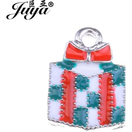 JUYA High Quality Christmas Charms for Women DIY Bracelet Necklace 16x11mm 10pcs Cheap Alloy Oil Drop Floating Pendants AO0553