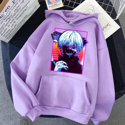 Japanese Anime Tokyo Ghoul Men Women Hoodie Sweatshirt Kaneki Ken Eye Manga Print Long Sleeves Casual Fashion Pullovers Top