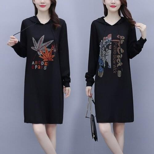 Womens Slim Casual Hoodies Dress Long Sleeve T-shirt Loose Blouses Blusas Autumn Fashion Ladies Birthday Outfits Dresses Clothes