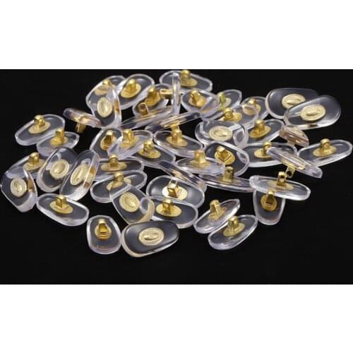 20 Pairs Glasses Anti Slip Aluminum Conductor Nose Pads Comfortable Rubber Silicone Gold Silver Nose Pad