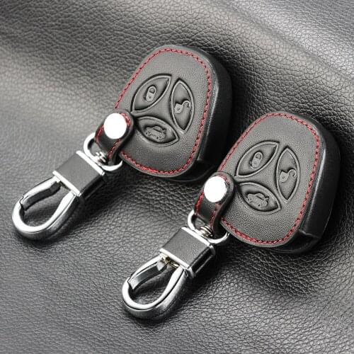 3 Buttons Leather Car Key Case Key Shell Protector For Lada vesta granta priora kalina Auto Remote car Key Case Cover Fob