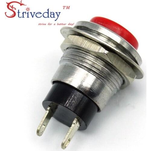 5pcs/bag Micro round DS-318 button switch point start door bell power switch button 3A red 12MM