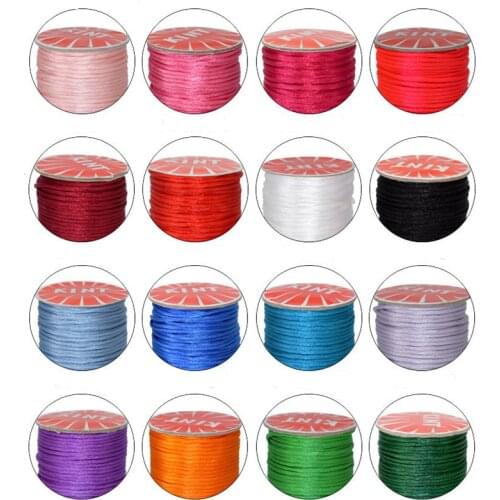 60m/roll 1.5mm Macrame Rope Satin Rattail Nylon Cords/String Kumihimo Chinese Knot Cord DIY Beading Shamballa String Thread