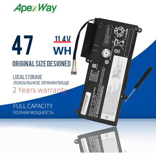 ApexWay 47WH 45N1754 45N1755 New Battery For Lenovo E450 E450C E455 E460 E460C 45N1756 45N1757 Laptop Battery 11.4V 47Wh