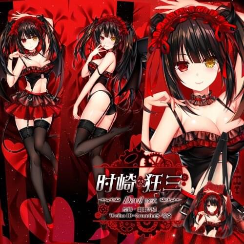 Anime DATE A LIVE Tokisaki Kurumi Little Devil Sexy Cosplay Dakimakura 2WAY Hugging Body Pillow Case Otaku Pillow Cushion Cover
