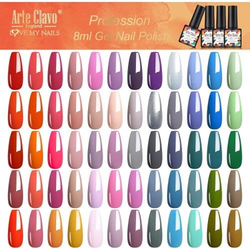 Arte Clavo 8ml Red Pink Gel Varnish Lacquer Lakiery Hybrydowe UV Gel Nail Art Vernis Nude Color Gel Polish Soak Off For Manicure
