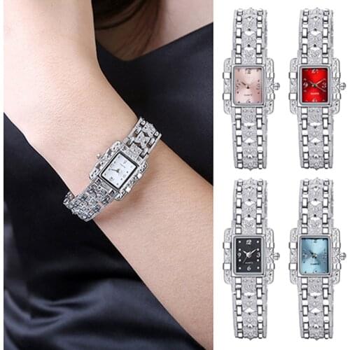 Luxury Elegant Women Fashion Watch Rhinestone Numbers Square Alloy Dial Strap Ladies Quartz Wristwatches reloj mujer Clock Gifts