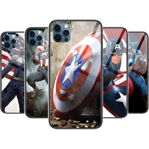 Captain America Anime Style Phone Case cover For iphone 12 pro max 11 8 7 6 s XR PLUS X XS SE 2020 mini black cell shell