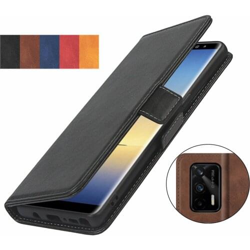 Pu leather Fitted Case for OPPO Realme GT 5G Wallet Cover Short-buckle Flip book holster protective phone bag case GG
