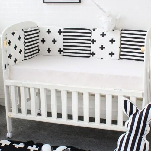 Baby Bed Bumper Thicken Cartoon Crib Around Cushion For Newborns Cot Protector Pillows Baby Room Decor Nordic Design 6Pcs