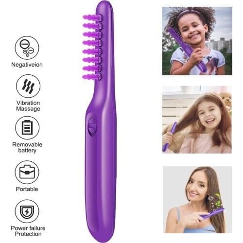Electric Detangling Hair Brush Vibrating Comb Straight Curly Wet Dry Hair Scalp Massager Hairbrush for Women Men Kids