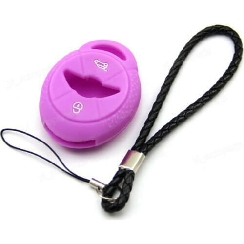 Purple Silicone Case Cover Fit For BMW Mini Cooper S R50 R53 Remote Key 3 Buttons PU LX8 F2V LX8F2V 6931746