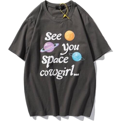 High Street Letter Foaming Printing Short Sleeve T Shirt Mens And Womens O Neck Oversize Casual Summer Tshirt Loose Hip Hop Tee