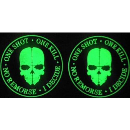 T-N Luminous Velcro Sniper PVC Army Patches Soft Silicone Armband Glow at Night Aiming Position Hook&Loop Military Stickers DIY