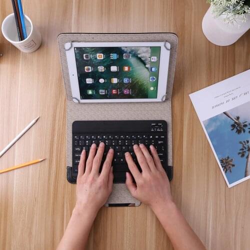Multi-functional Practical Classic Bluetooth Keyboard for iOS Windows Android PU Leather Case for 9 10 inch Tablet