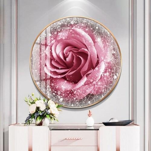 Round Rose Flower DIY 11CT Cross Stitch Kit Needlework Craft Set Cotton Thread Printed Canvas Home Decoration Direct Selling Hot