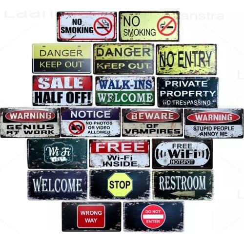 Wifi Zone Reminder Metal Sign Home Decoration Retro Warning Plate Wall Art Iron Sign Poster Text Tin Plaque Room Wall Picture