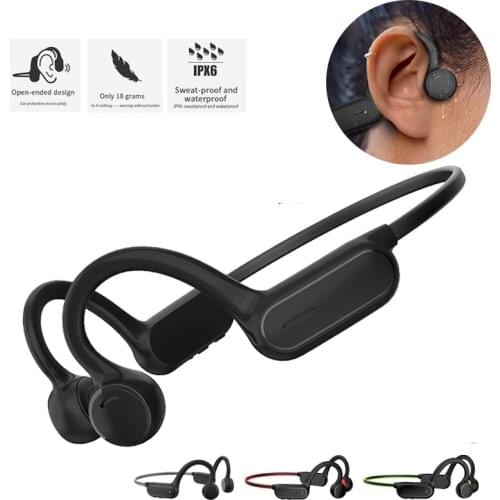 Bone Conduction Headphones Blue-tooth Wireless Waterproof Comfortable Wear Open Ear Hook Light Weight Not In-ear Sports Earphone