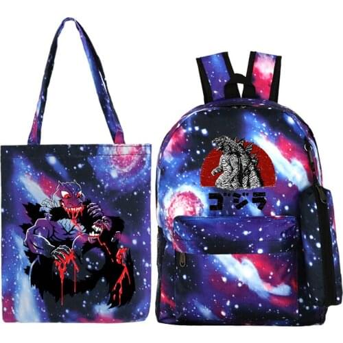 2021 News Godzilla School Bag Tote Bag Pencil Case School Bag Tote Bag Shoulder Bag Unisex Universal Christmas Children Day Gift